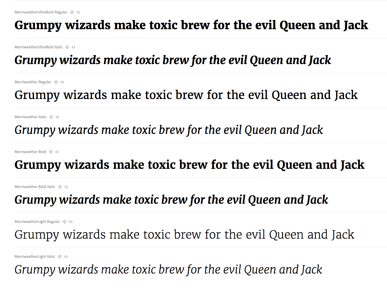 Merriweather Font best web fonts